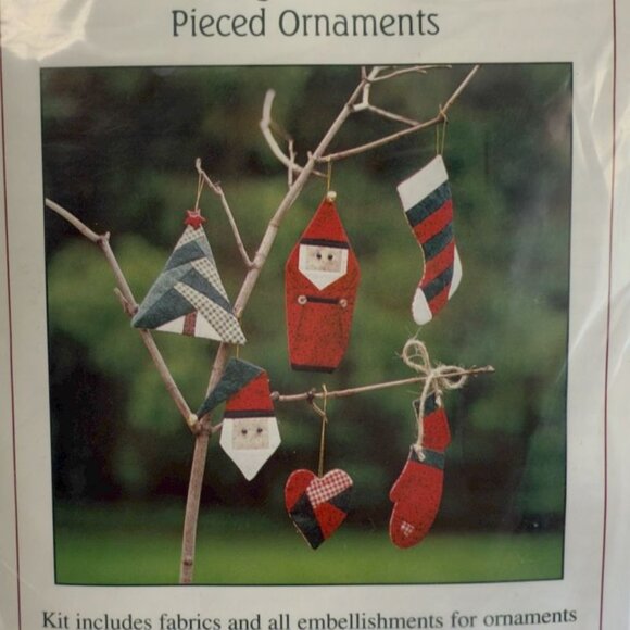 Patchwork Christmas Patterns & Instructions For 6 Pieced Ornaments Kit - Picture 2 of 7